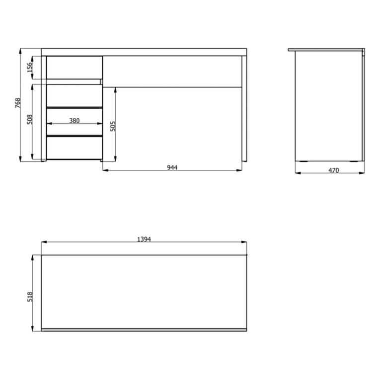 Scrivania Marrone Rovere Nodi Grigio Scuro un Cassetto 2 Ripiani 140x52x77h cm, Un'anta - Bovec