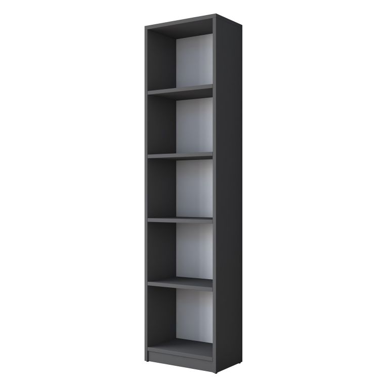 Scrivania Marrone Rovere Nodi Nero Antracite 9 Ripiani 2 Cassetti 120x50x162h cm, 7 Vani - Venetico