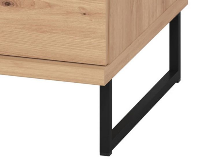 Scrivania Marrone Rovere Nodi Nero un Ripiano 3 Cassetti 137.5x56x75h cm, Maniglie Incluse - Ponza