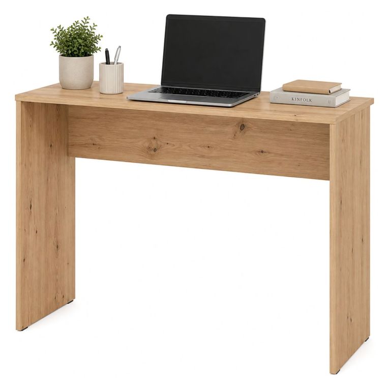 Scrivania Marrone Rovere Nodi un Ripiano Sfumatura Colore Struttura Rovere Nodi 98x45x74h cm, Sfumatura Colore Ripiano Rovere Nodi - Pichil