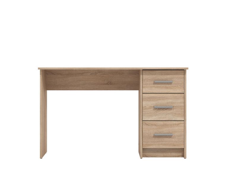 Scrivania Marrone Rovere un Ripiano 3 Cassetti 121x50x74.5h cm, Maniglie Incluse - Rifiano