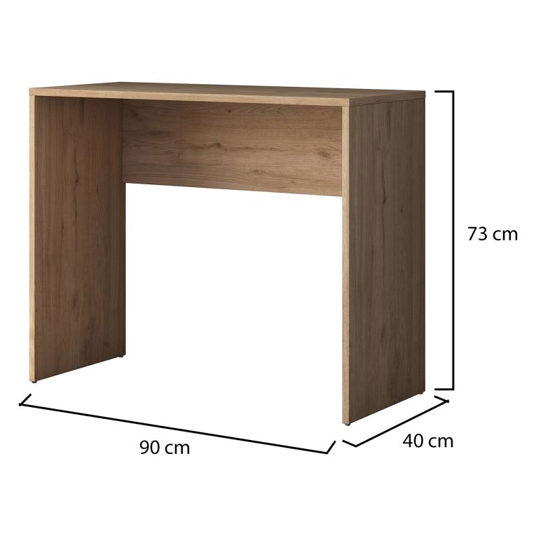 Scrivania Marrone Rovere un Ripiano Sfumatura Colore Ripiano Rovere 90x40x73h cm, Materiale Piano in Legno Nobilitato - Urio