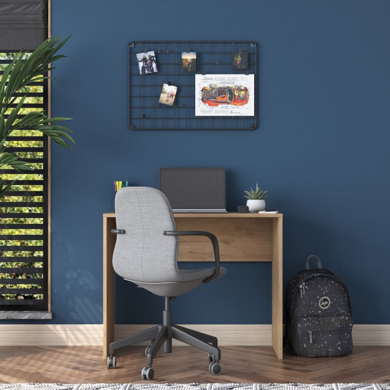 Scrivania Marrone Rovere un Ripiano Sfumatura Colore Ripiano Rovere 90x40x73h cm, Materiale Piano in Legno Nobilitato - Urio