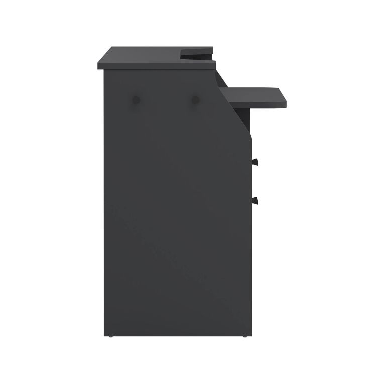 Scrivania Mezzani, tavolo da lavoro dotato di 1 anta e 1 cassetto, ideale per ufficio e gaming, 171x62 h89 cm, Grigio