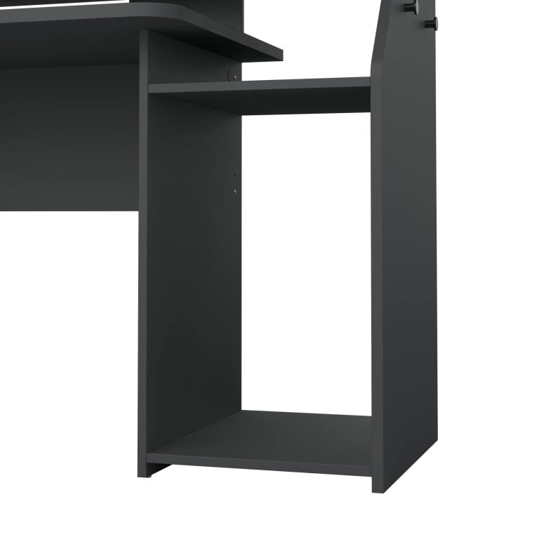 Scrivania Mezzani, tavolo da lavoro dotato di 1 anta e 1 cassetto, ideale per ufficio e gaming, 171x62 h89 cm, Grigio