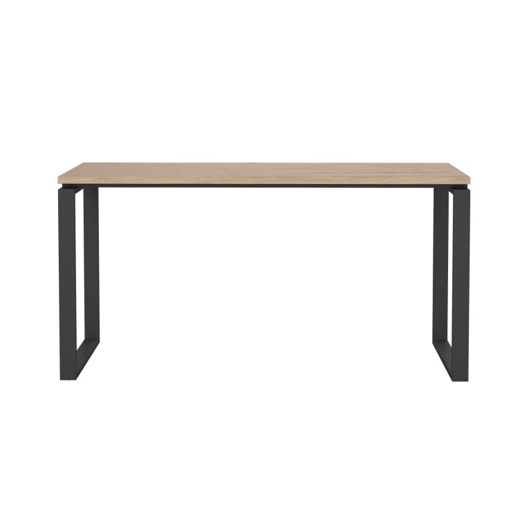 Scrivania Michele, Scrittoio multiuso, Tavolo per ufficio porta PC, Piano di lavoro, 60x150 h76 cm, Rovere e Grigio