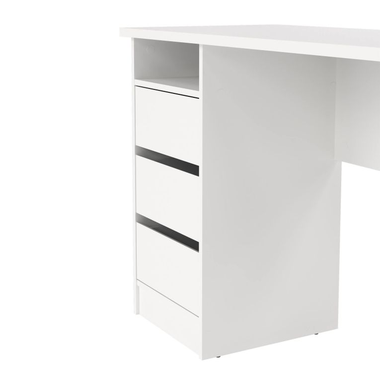 Scrivania Minette, Scrittoio multiuso, Tavolo per ufficio porta PC, Piano di lavoro, 49x110 h76 cm, Bianco