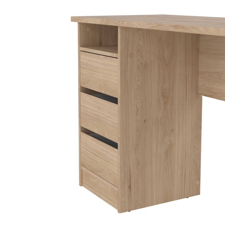 Scrivania Minette, Scrittoio multiuso, Tavolo per ufficio porta PC, Piano di lavoro, 49x110 h76 cm, Rovere