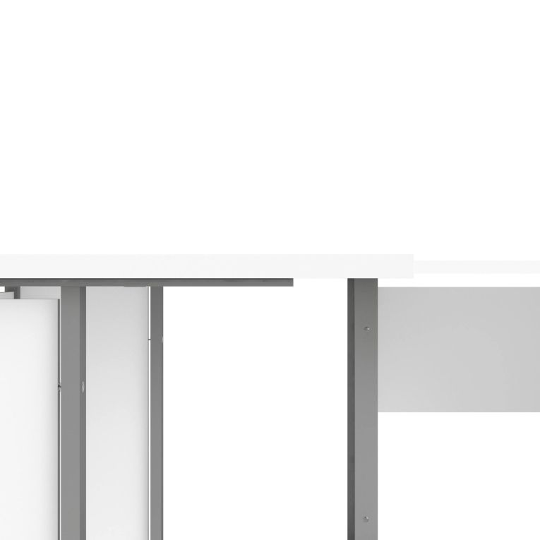 Scrivania Mirella, Scrittoio multiuso, Tavolo per ufficio porta PC, Piano di lavoro, 230x200 h75 cm, Bianco e Grigio