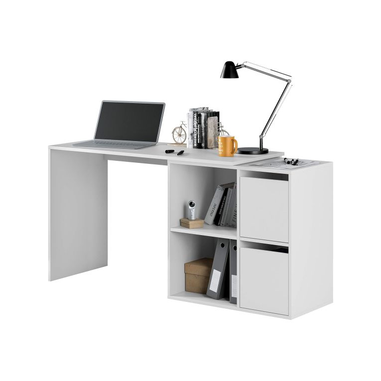 Scrivania modulabile bianca 152x49cm con libreria - Ascona