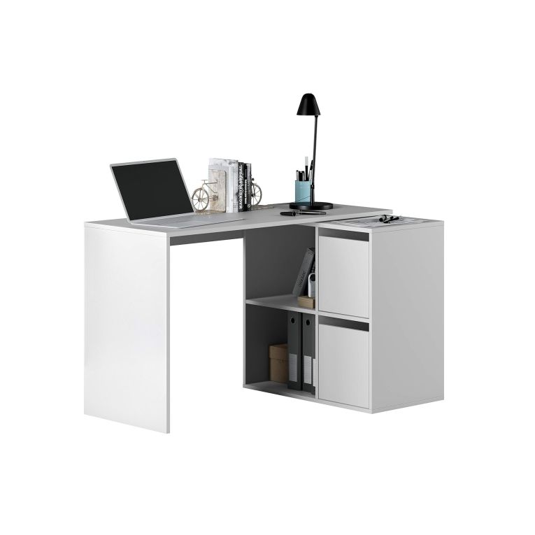 Scrivania modulabile bianca 152x49cm con libreria - Ascona