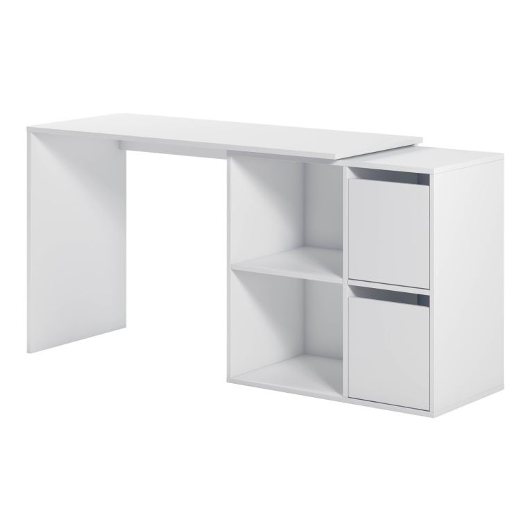 Scrivania modulabile bianca 152x49cm con libreria - Ascona