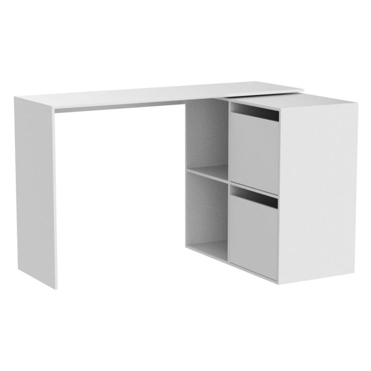 Scrivania modulabile bianca 152x49cm con libreria - Ascona