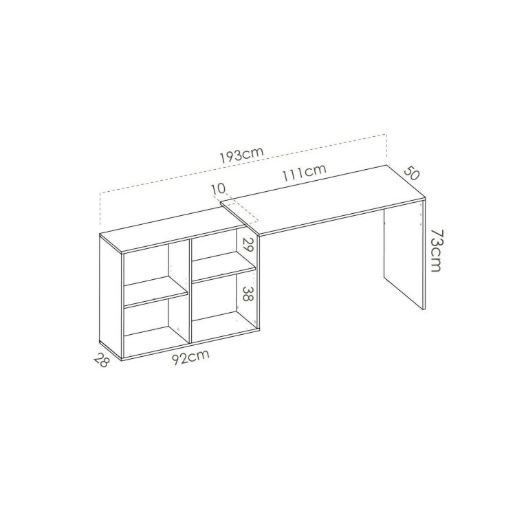 Scrivania modulabile rovere 121x96cm - Apricot