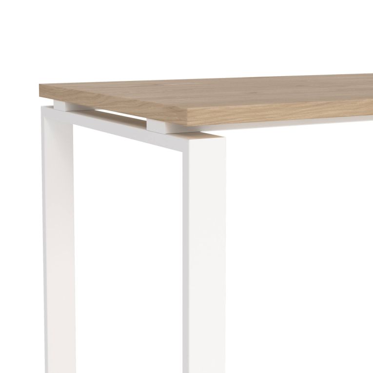 Scrivania Muriel, Scrittoio multiuso, Tavolo per ufficio porta PC, Piano di lavoro, 60x120 h76 cm, Rovere e Bianco