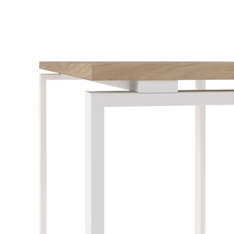 Scrivania Muriel, Scrittoio multiuso, Tavolo per ufficio porta PC, Piano di lavoro, 60x120 h76 cm, Rovere e Bianco