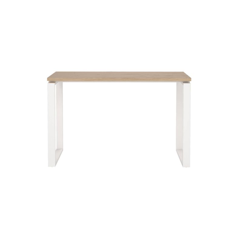 Scrivania Muriel, Scrittoio multiuso, Tavolo per ufficio porta PC, Piano di lavoro, 60x120 h76 cm, Rovere e Bianco