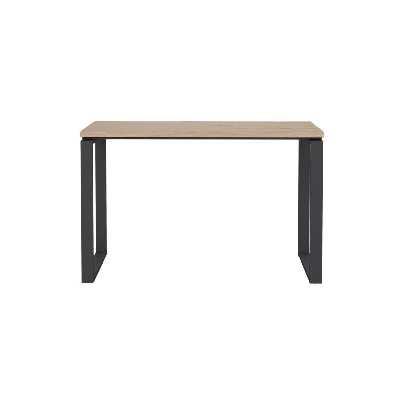 Scrivania Muriel, Scrittoio multiuso, Tavolo per ufficio porta PC, Piano di lavoro, 60x120 h76 cm, Rovere e Grigio