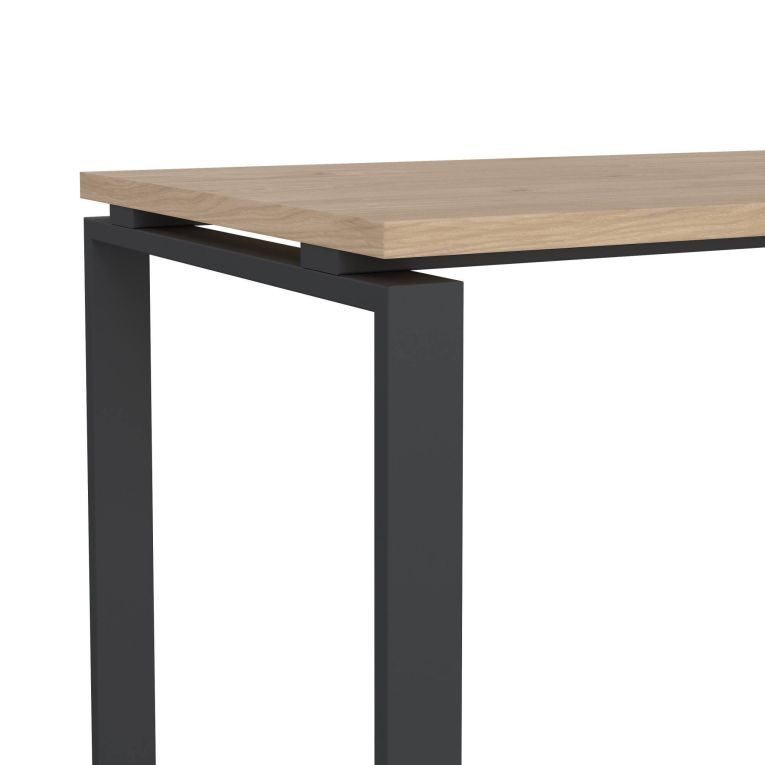 Scrivania Muriel, Scrittoio multiuso, Tavolo per ufficio porta PC, Piano di lavoro, 60x120 h76 cm, Rovere e Grigio