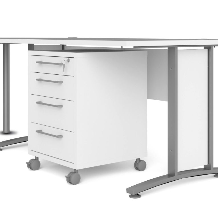 Scrivania Myriam, Scrittoio multiuso, Tavolo per ufficio porta PC, Piano di lavoro, 200x230 h75 cm, Bianco e Grigio