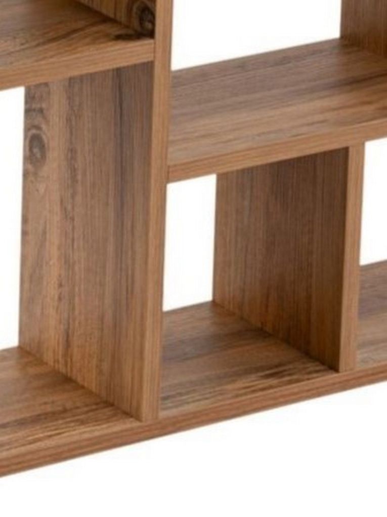 Scrivania Nero Antracite Marrone Rovere Nodi Angolare Cassetti 130x120x72h cm, 6 Ripiani - Patti