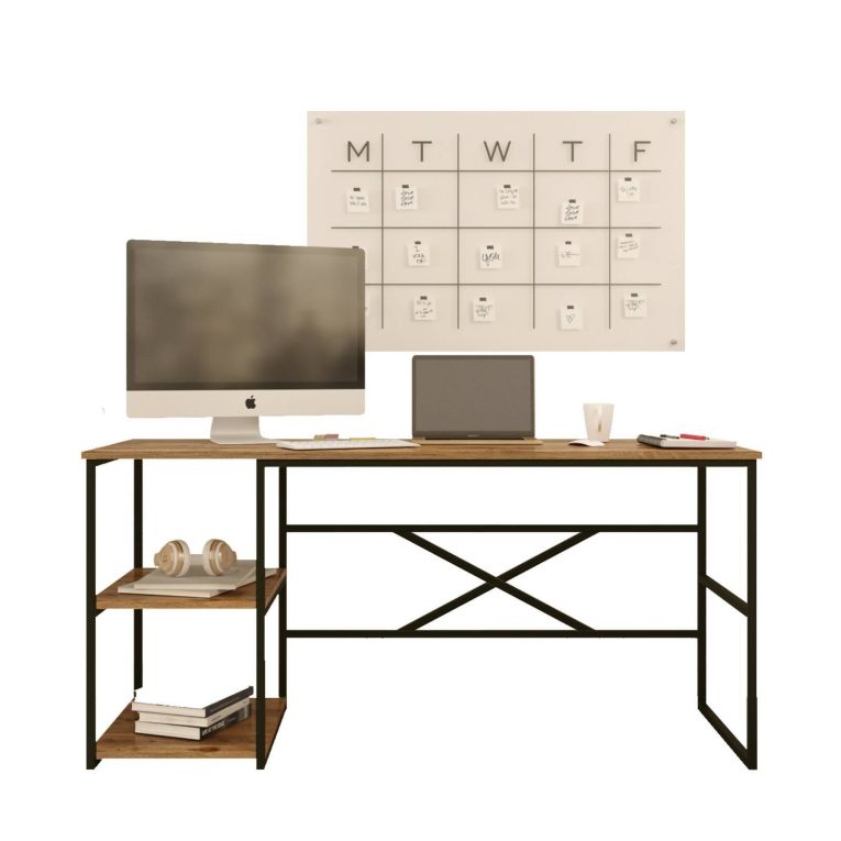 Scrivania No quercia 160x60cm con libreria - Galbiate
