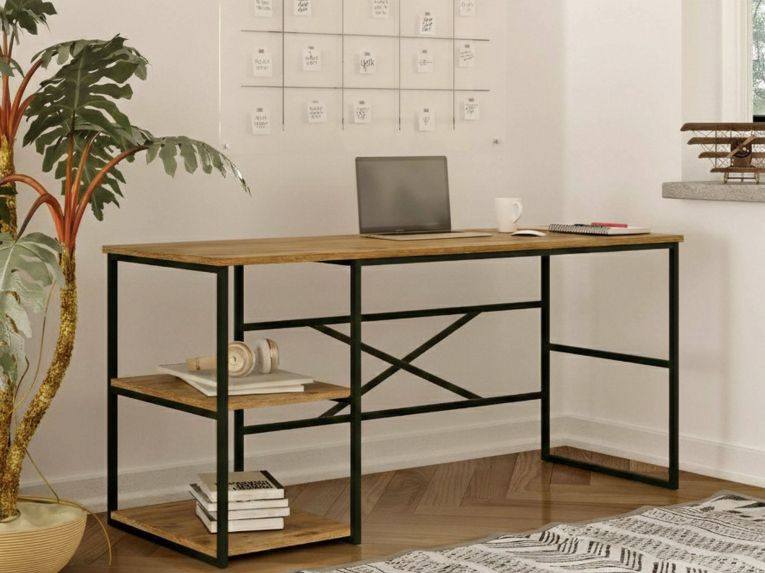 Scrivania No quercia 160x60cm con libreria - Galbiate