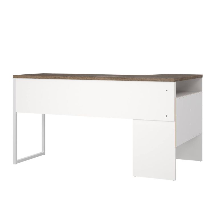 Scrivania Patience, Scrittoio multiuso, Tavolo per ufficio porta PC, Piano di lavoro, 145x81 h77 cm, Bianco
