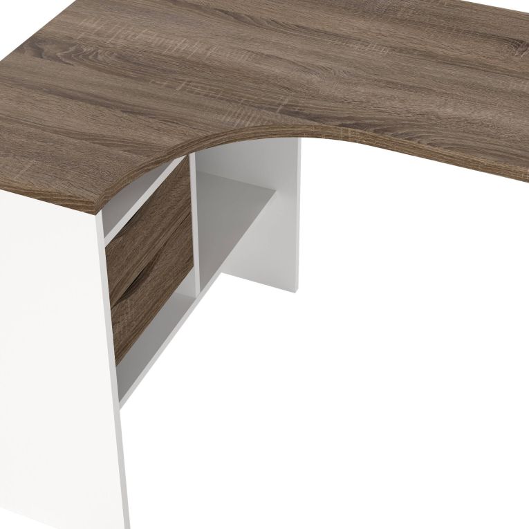 Scrivania Patience, Scrittoio multiuso, Tavolo per ufficio porta PC, Piano di lavoro, 145x81 h77 cm, Bianco