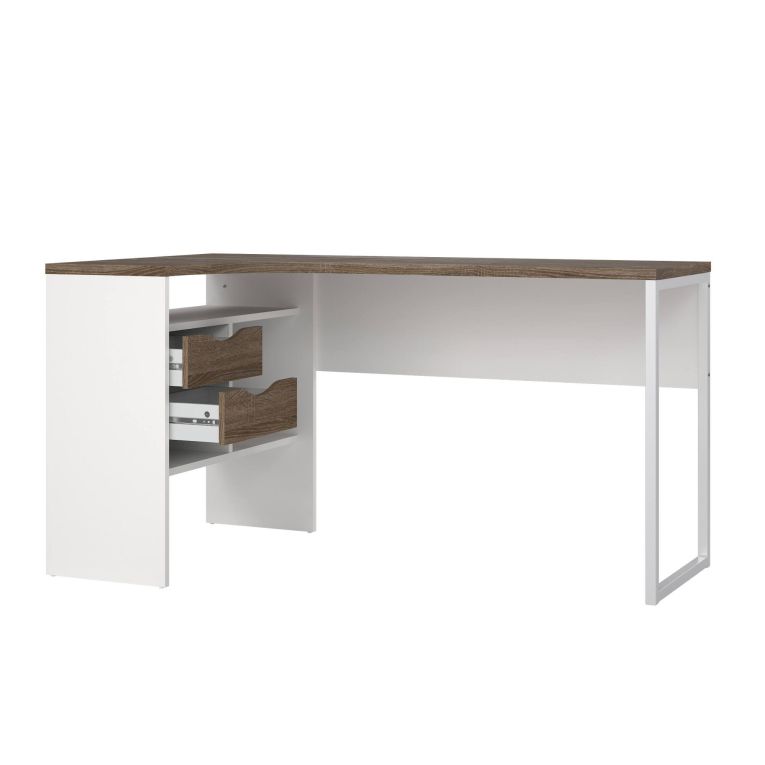Scrivania Patience, Scrittoio multiuso, Tavolo per ufficio porta PC, Piano di lavoro, 145x81 h77 cm, Bianco