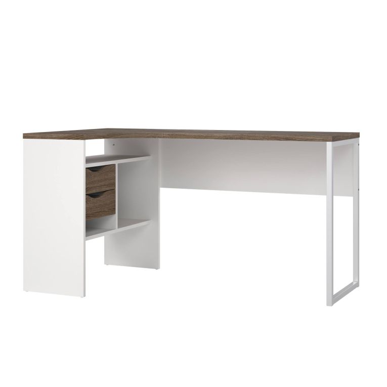 Scrivania Patience, Scrittoio multiuso, Tavolo per ufficio porta PC, Piano di lavoro, 145x81 h77 cm, Bianco