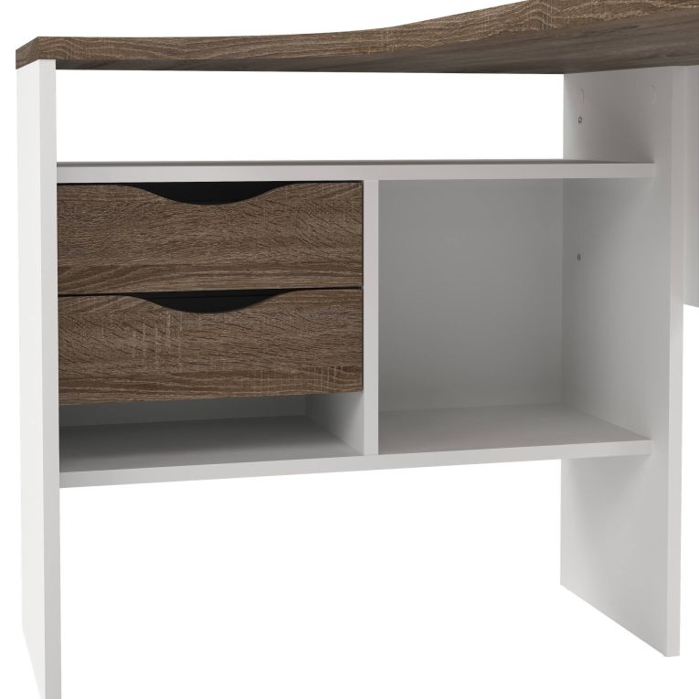 Scrivania Patience, Scrittoio multiuso, Tavolo per ufficio porta PC, Piano di lavoro, 145x81 h77 cm, Bianco