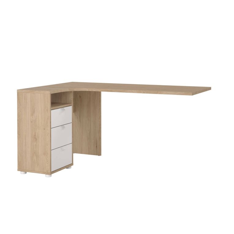 Scrivania Pinot, Scrittoio multiuso, Tavolo per ufficio porta PC, Piano di lavoro, 100x150 h76 cm, Rovere e Bianco