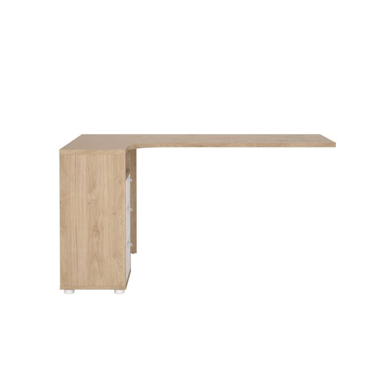 Scrivania Pinot, Scrittoio multiuso, Tavolo per ufficio porta PC, Piano di lavoro, 100x150 h76 cm, Rovere e Bianco