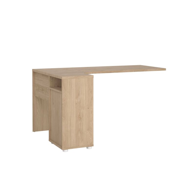 Scrivania Pinot, Scrittoio multiuso, Tavolo per ufficio porta PC, Piano di lavoro, 100x150 h76 cm, Rovere e Bianco