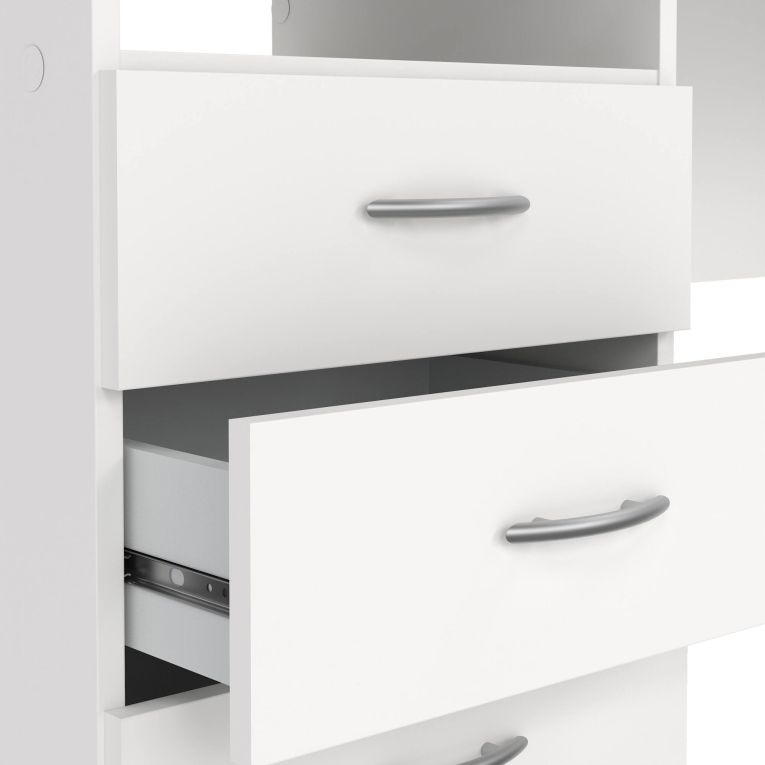 Scrivania Priscille, Scrittoio multiuso, Tavolo per ufficio porta PC, Piano di lavoro, 120x48 h72 cm, Bianco