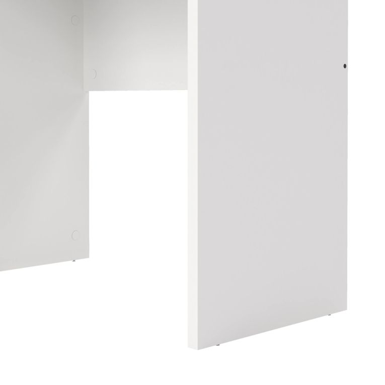 Scrivania Priscille, Scrittoio multiuso, Tavolo per ufficio porta PC, Piano di lavoro, 120x48 h72 cm, Bianco