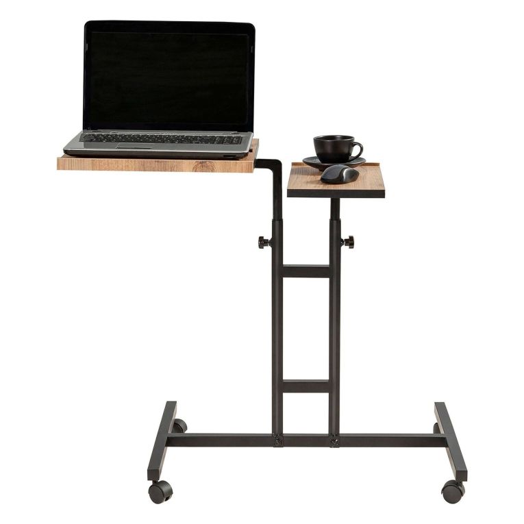 Scrivania quercia e nera 67x45cm con supporto computer - Cairoli