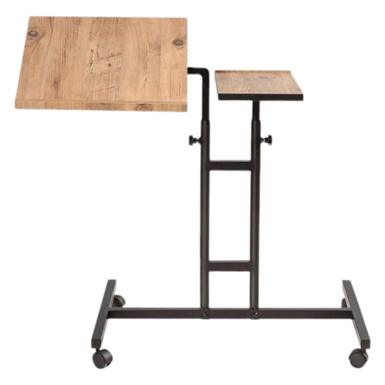 Scrivania quercia e nera 67x45cm con supporto computer - Cairoli