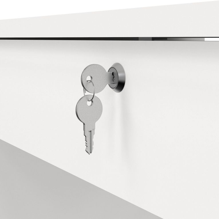 Scrivania Raymonde, Scrittoio multiuso, Tavolo per ufficio porta PC, Piano di lavoro, 109x48 h75 cm, Bianco