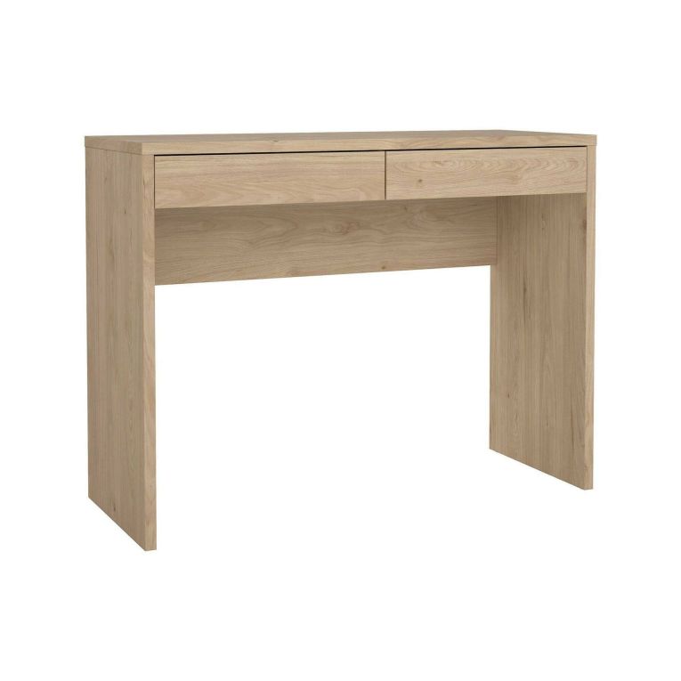 Scrivania Sabra, Scrittoio multiuso, Tavolo per ufficio porta PC, Piano di lavoro, 40x100 h77 cm, Rovere