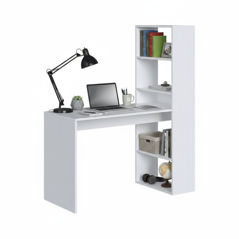Scrivania salvaspazio bianca 120x53cm con libreria - Ali