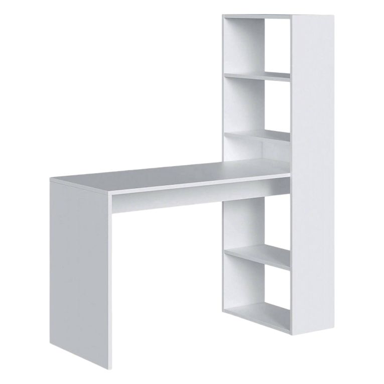 Scrivania salvaspazio bianca 120x53cm con libreria - Ali