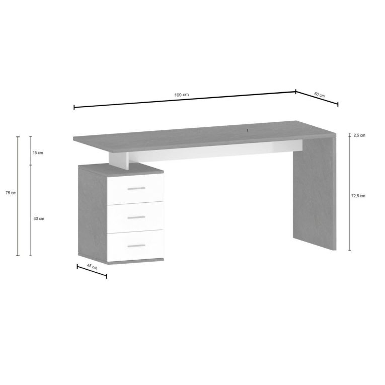 Scrivania Siro, Scrittoio lineare, Scrivania ufficio multiuso, Scrivania salvaspazio multi posizione, 160x60h75 cm, Rovere