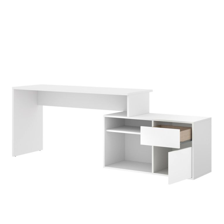 Scrivania ufficio bianca 139x92cm con 1 cassetto - Andor