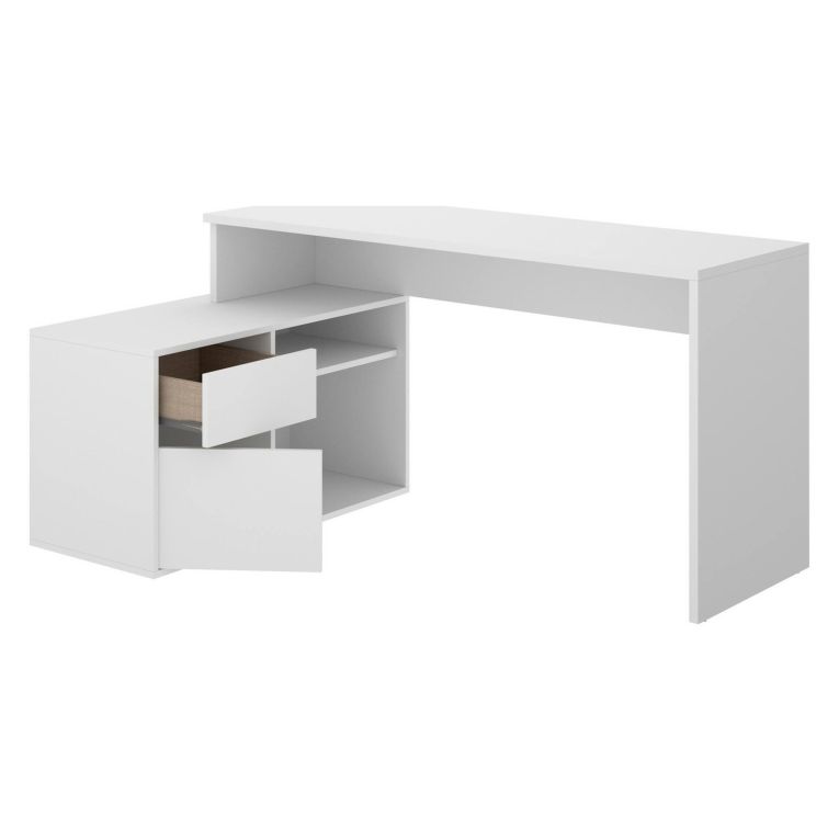 Scrivania ufficio bianca 139x92cm con 1 cassetto - Andor
