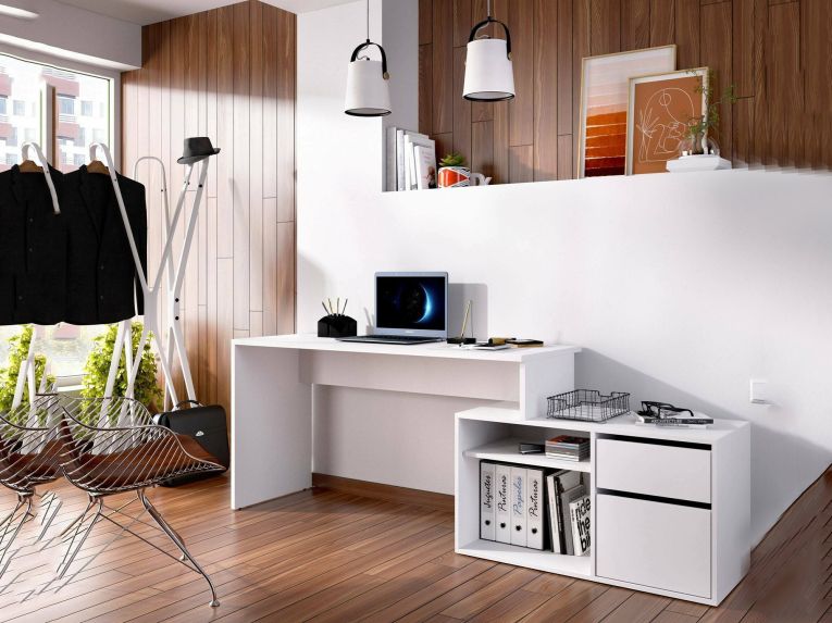 Scrivania ufficio bianca 139x92cm con 1 cassetto - Andor