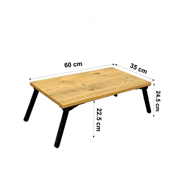 Scrivania Vesperia, Scrittoio multiuso, Tavolo per ufficio porta PC, Piano di lavoro, 60x35 h25 cm, Quercia e Nero