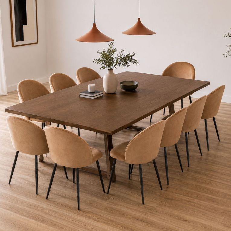 Sedia Beige 10 Sedie Imbottito, Peso Supportato 120 kg - Achito