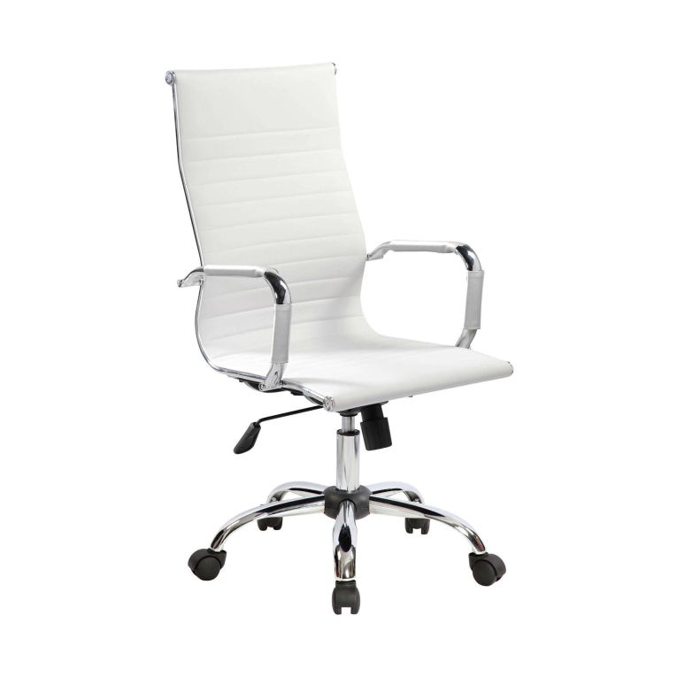 Sedia con Ruote Bianco Regolabile Imbottito, 5 Ruote - Gallico